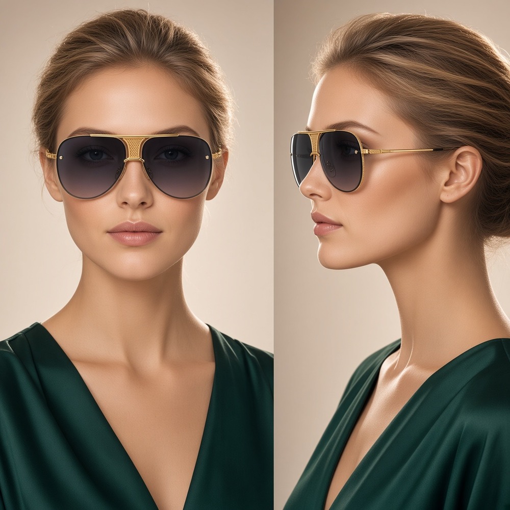 Aviator Sunglasses Women Gold Frame Oversized Fashion Sun Glasses Classic‎ Retro